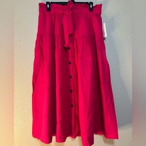 Universal Thread Vibrant Pink Midi Skirt